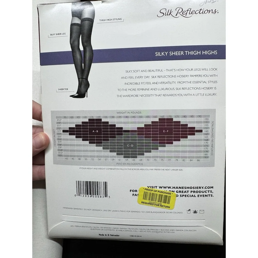 Hanes 720 AB Soft Taupe Silk‎ Reflections Silky Sheer Thigh Highs Sandel Foot